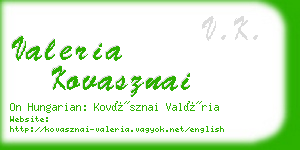 valeria kovasznai business card